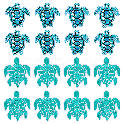 DICOSMETIC 16Pcs 2 Style Polyester Computerized Embroidery Iron on/Sew on Patches PATC-DC0001-01-1