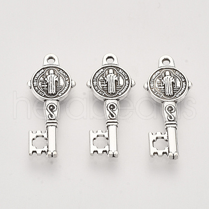 Tibetan Style Alloy Pendants TIBEP-T009-18AS-RS-1