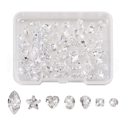 Craftdady 7 Style Cubic Zirconia Cabochons ZIRC-CD0001-07-1