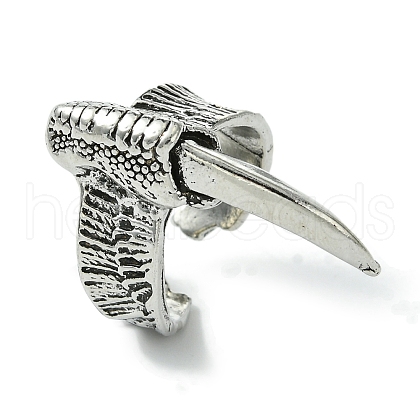 Men's Paw Alloy Cuff Finger Rings RJEW-K275-32AS-1