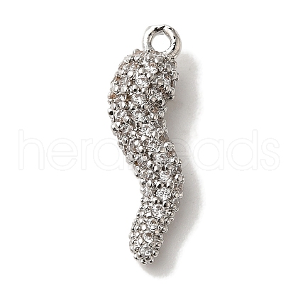 Rack Plating Brass Micro Pave Cubic Zirconia Pendant X-KK-A229-03B-P-1