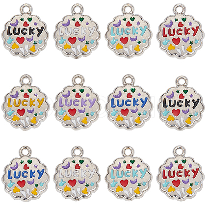 SUNNYCLUE 50Pcs Alloy Enamel Pendants ENAM-SC0007-75-1