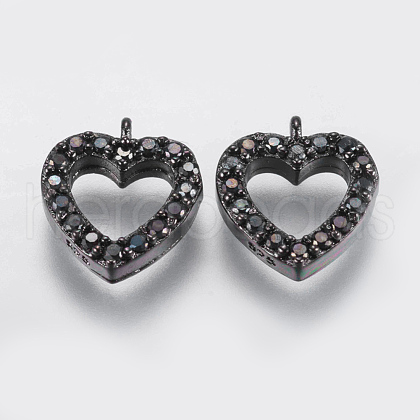 Brass Micro Pave Cubic Zirconia Charms ZIRC-G132-64B-1
