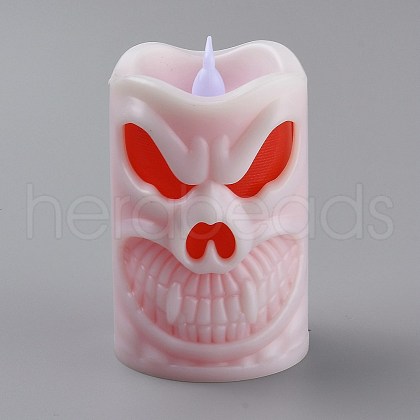 Halloween Resin LED Skull Light AJEW-Z004-01B-1