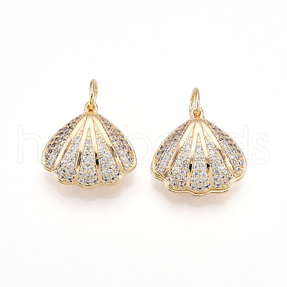 Brass Micro Pave Cubic Zirconia Pendants ZIRC-T016-13-1