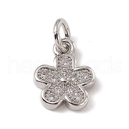 Brass Micro Pave Cubic Zirconia Charms ZIRC-F132-71P-1