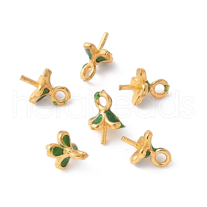 Brass Enamel Eye Pin Peg Bails KK-K399-07A-G-1