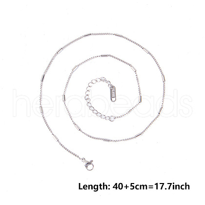 Non-Tarnish 2mm Unisex 304 Stainless Steel Curb Chains Necklaces with Tube IM8182-1-1
