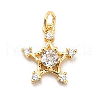Rack Plating Brass Cubic Zirconia Pendants KK-K270-38G-1