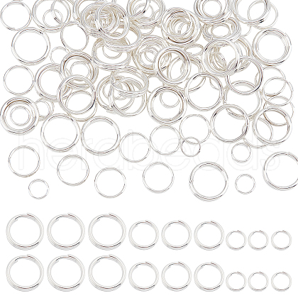 DICOSMETIC 120Pcs 3 Styles 304 Stainless Steel Split Rings STAS-DC0009-12-1