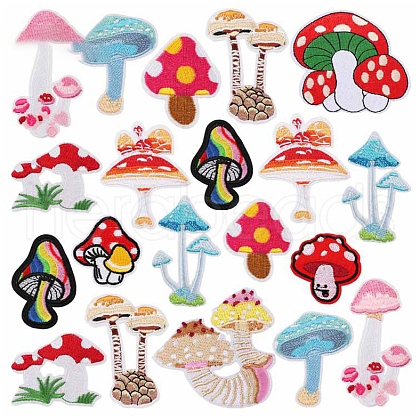 Polyester Embroidery Cloth Iron on Patches MUSH-PW0001-074B-1