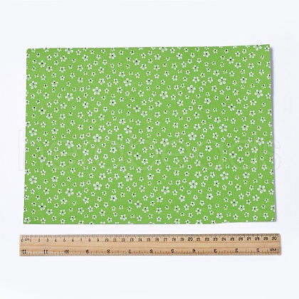 Floral Pattern Printed A4 Polyester Fabric Sheets DIY-WH0158-63A-07-1