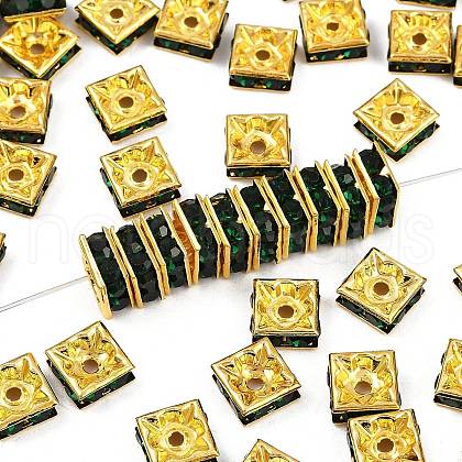 Brass Rhinestone Spacer Beads RSB074NF-12G-1