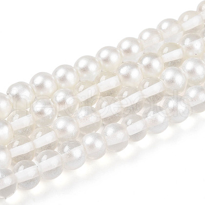 Baking Painted Transparent Glass Beads Strands DGLA-N011-6mm-01-1