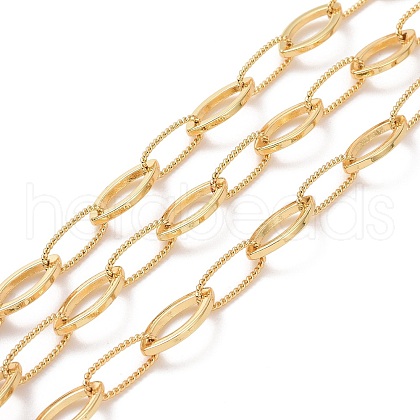 Brass Horse Eye & Oval Link Chains CHC-K013-10G-1