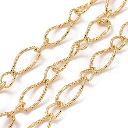 Brass Twisted Oval Link Chains CHC-K013-11G-1