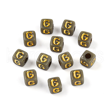Plating Acrylic Beads OACR-N140-01G-G-1