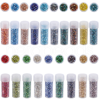 SUNNYCLUE 95g 19 colors 11/0 Two Cut Round Hole Glass Seed Beads SEED-SC0001-24-1