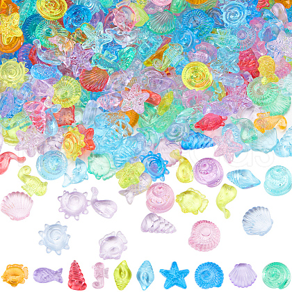 SUNNYCLUE 150G Mixed Shape Transparent Plastic Beads FIND-SC0011-72-1