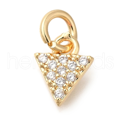 Brass Micro Pave Cubic Zirconia Pendants KK-Q001-08G-1