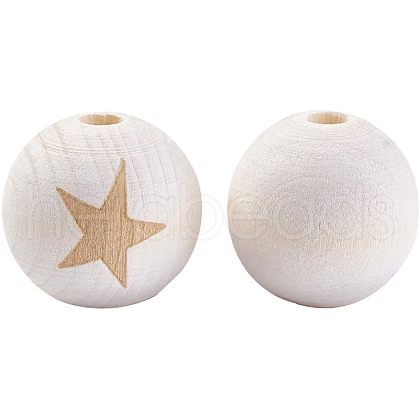 Unfinished Wood Beads WOOD-WH0011-01F-1