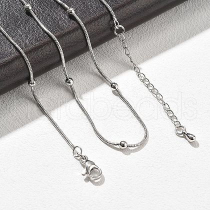 Brass Satellite Chains Necklaces for Women NJEW-D302-16P-1