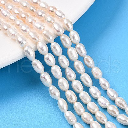 Natural Cultured Freshwater Pearl Beads Strands PEAR-N012-04W-01-1