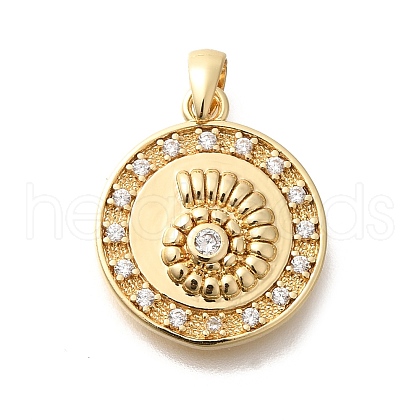Rack Plating Brass Micro Pave Cubic Zirconia Pendants KK-M296-08G-1