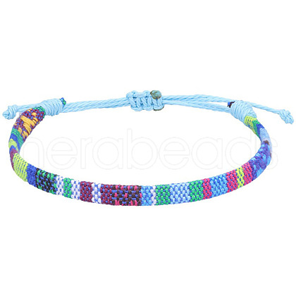 Adjustable Bohemian Style Cotton & Linen Cord Braided Bracelets for Friendship OB0004-20-1