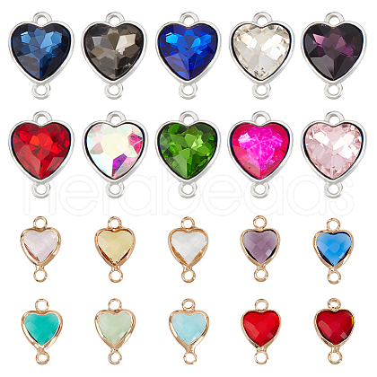 AHADERMAKER 20Pcs 20 Styles Glass Connector Charms KK-GA0001-63-1