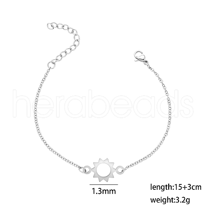 Stainless Steel Curb Chain Link Bracelets For Women ES9496-1-1