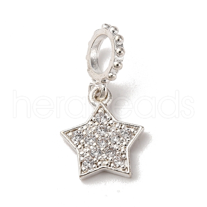 Brass Micro Pave Cubic Zirconia Pendants KK-D378-25S-1