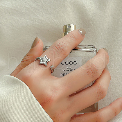 Non-Tarnish Stainless Steel Star Open Cuff Finger Rings WM9270-4-1
