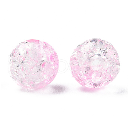 Transparent Crackle Acrylic Beads CACR-N004-01B-1