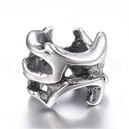 316 Surgical Stainless Steel European Beads STAS-G106-28AS-1