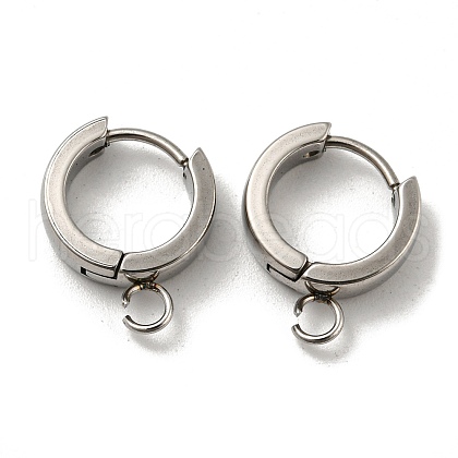 201 Stainless Steel Huggie Hoop Earrings Findings STAS-A167-01S-P-1