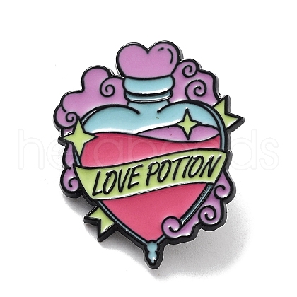 Cartoon Word Love Potion Bottle Alloy Enamel Pin Brooch JEWB-C029-10C-1