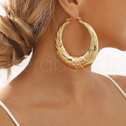Iron Ring Hoop Earrings with 304 Stainless Steel Pin for Women EJEW-U028-07G-02-1-1
