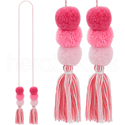 Polyester Tassel Pendant Decoration HJEW-WH20003-04A-04-1