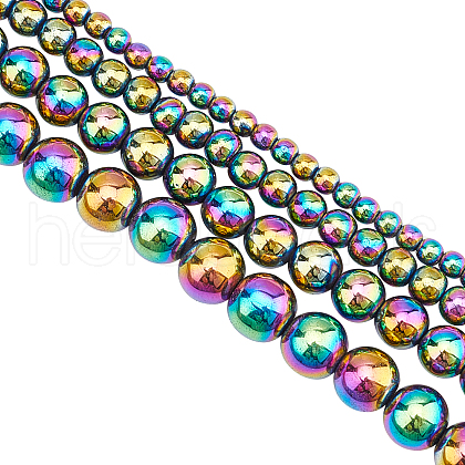 ARRICRAFT 4 Strands 4 Style Non-magnetic Synthetic Hematite Beads Strands G-AR0004-44-1