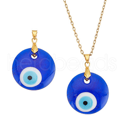 ARRICRAFT 10Pcs Handmade Lampwork Evil Eye Pendants FIND-AR0004-18-1