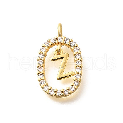Brass Micro Pave Cubic Zirconia Pendants ZIRC-P123-01G-Z01-1