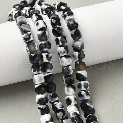 Natural Fire Crackle Agate Beads Strands G-H078-C49-6mm-03-1