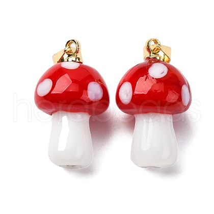 Handmade Lampwork Pendants LAMP-S069-08G-02-1