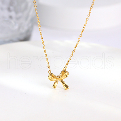 Stainless Steel Bowknot Pendant Necklaces for Women ZL7242-1-1