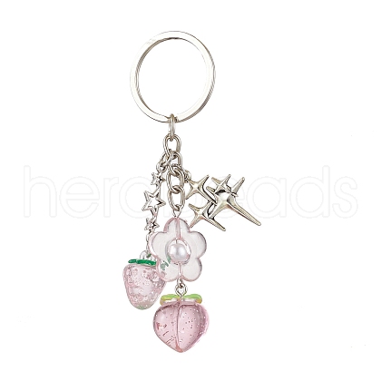 Transparent Resin Acrylic Pendants Keychain KEYC-JKC00841-1