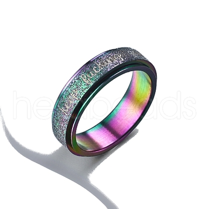 Word Keep Bucking Going Stainless Steel Rotatable Finger Ring PW-WGD6AA8-19-1