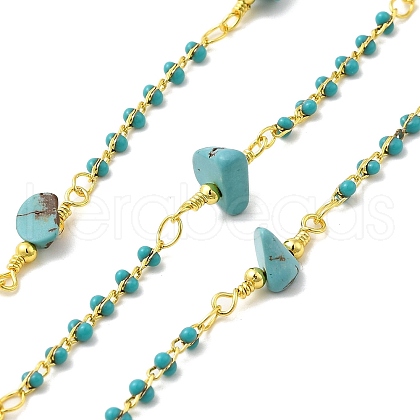 Handmade Brass Enamel Link Chains CHC-L053-05G-1