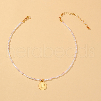 Round Plastic Pearl Beaded Necklaces FS-WG7BB5B-16-1