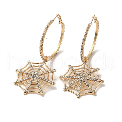 Halloween Alloy Tassels Hoop Earrings EJEW-K274-02G-1